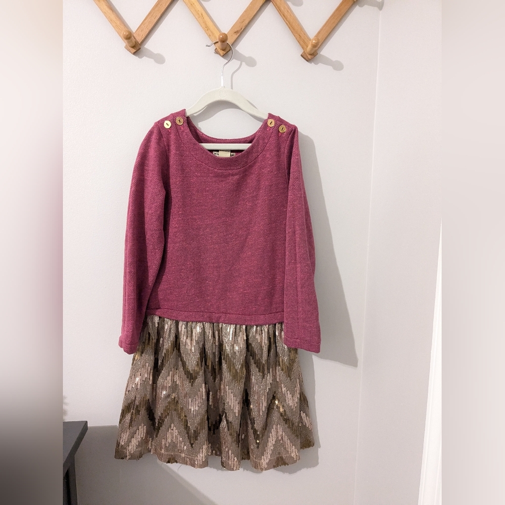 Anthem of the Ants Chevron Sequin & Sweater Dress